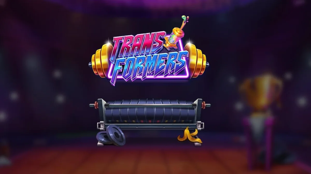 Tampilan visual neon-noir yang agresif dari slot Transformers dengan karakter Brosephine di latar belakang.