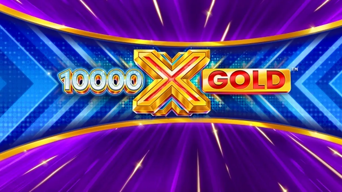 Tampilan visual slot 10,000 X Gold dengan tema emas yang mewah