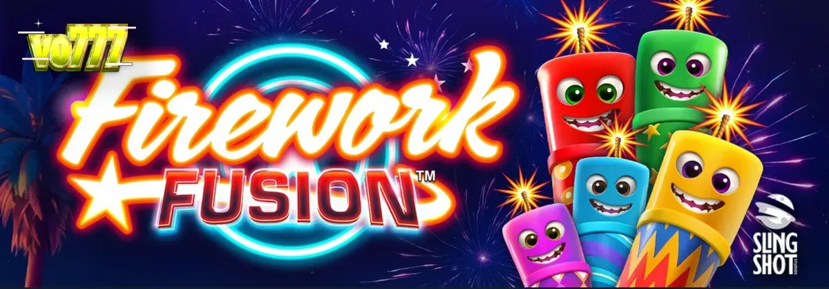 Tampilan visual kembang api dan karnaval di slot Firework Fusion